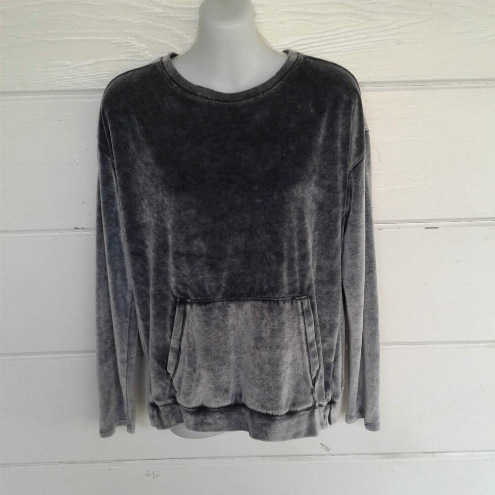 Cupio Women's Gray Sweatshirt Long Sleeves Front Pocket Size Small Petite